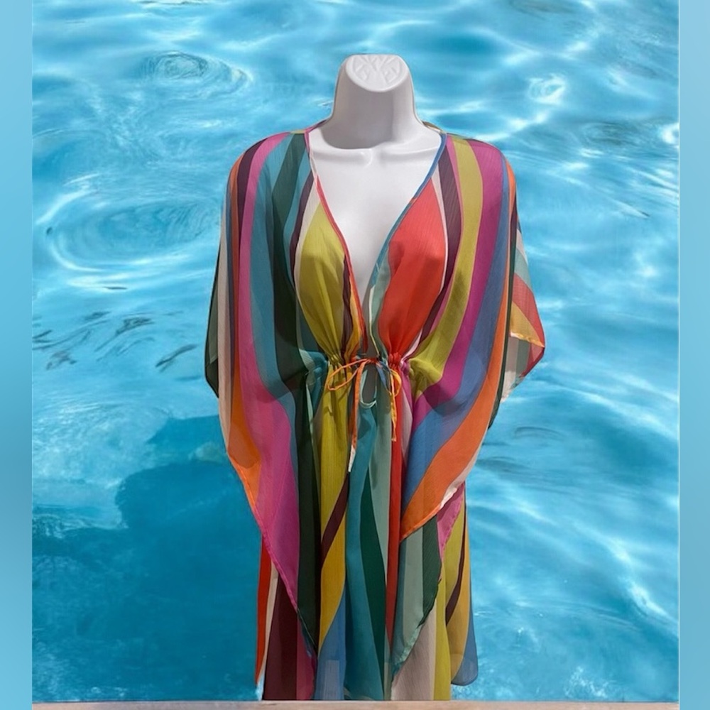Bleu Rod Beattie Multicolor Striped coverup